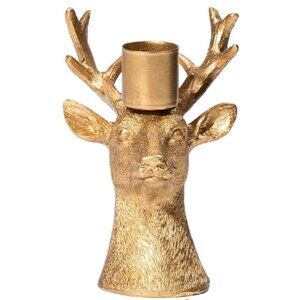 Brass Gold Reindeer Candle Holder
